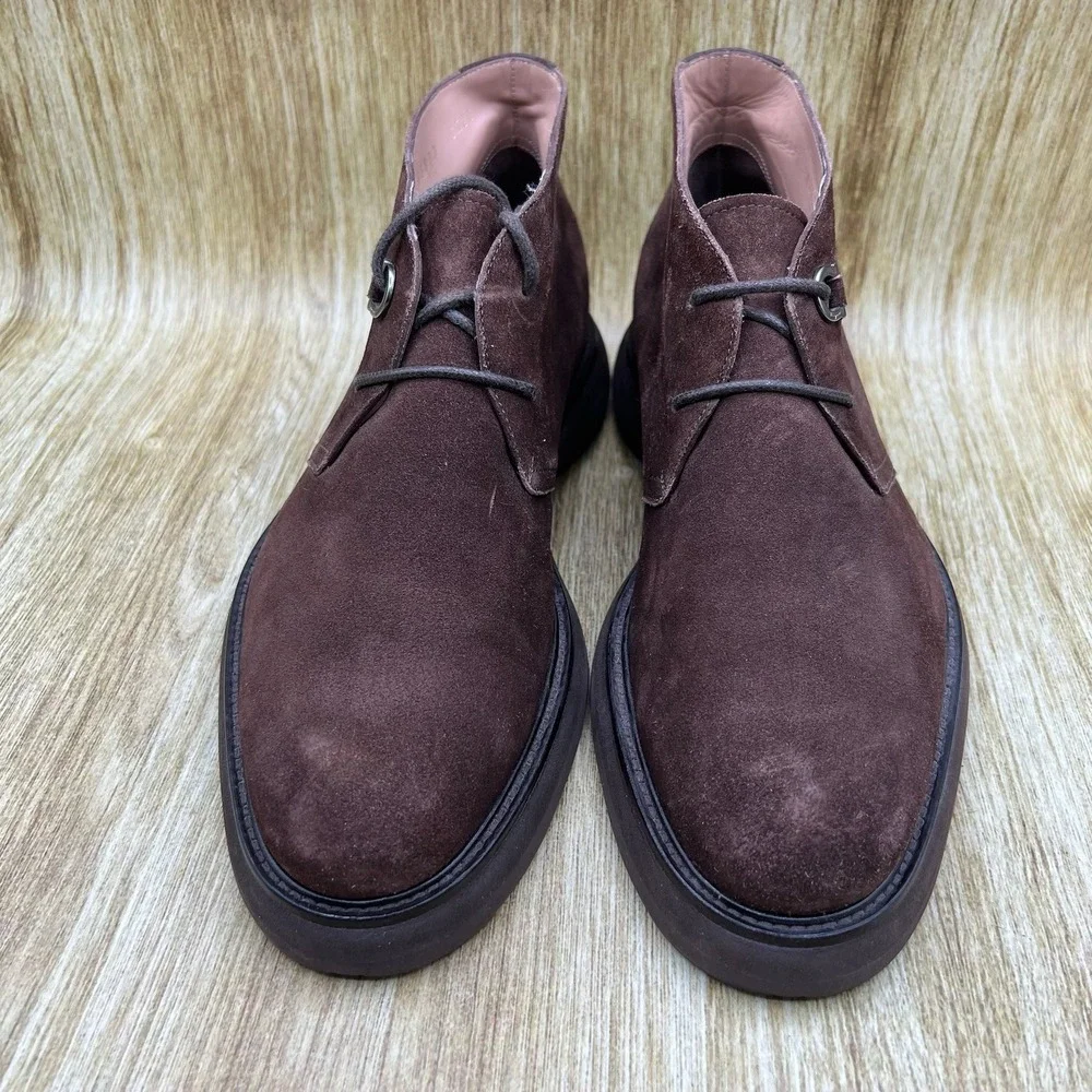 Salvatore Ferragamo Bernard Chukka Boots Men's 6.5 EE Brown Suede Gancini
